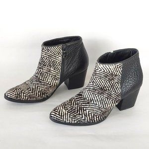 Freda Salvador Boots Size 6.5 Women  Chunky Block Heel Zebra Pony Hair Fur Zip